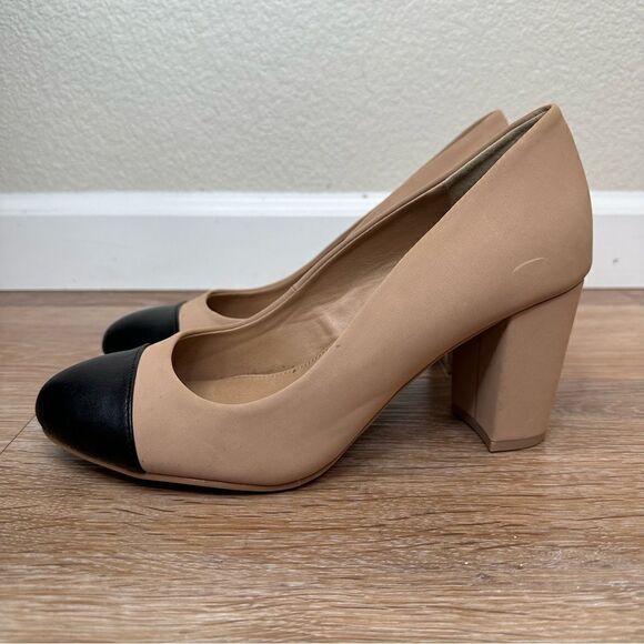 Torrid Beige Black Two-Tone Faux Leather Pump - Picture 2 of 12